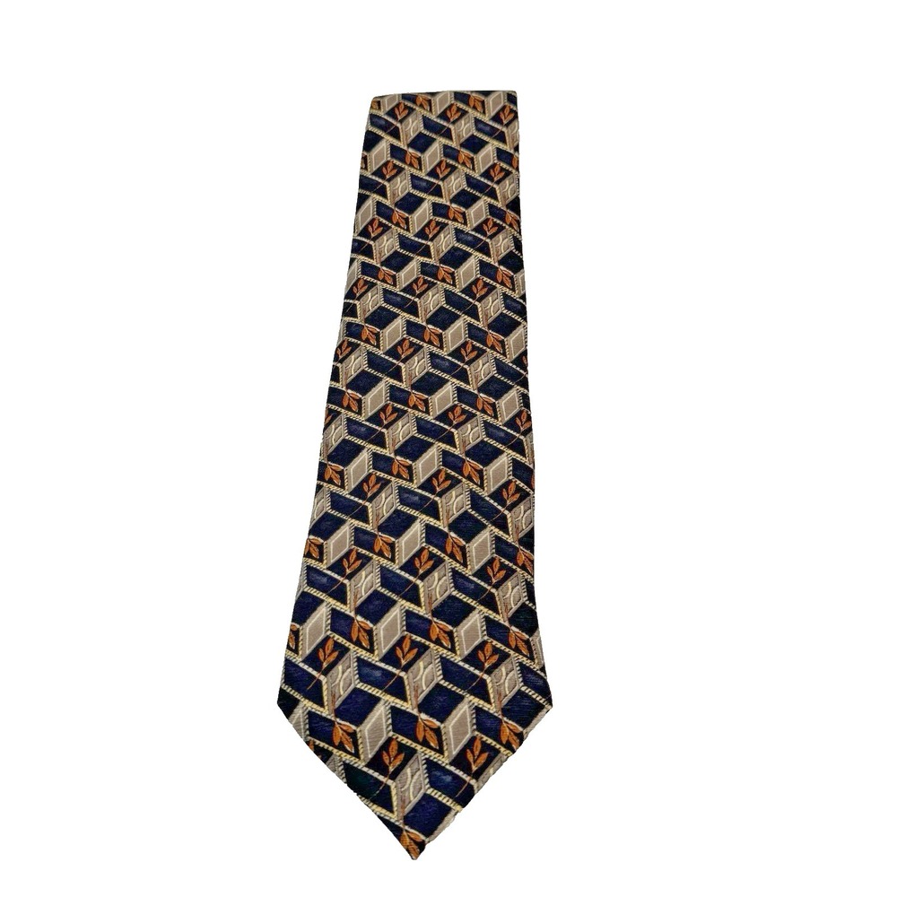 Bolgheri Tie Men's 100% Silk Geometric Gold Made in Italy Black Dk‎ Maroon